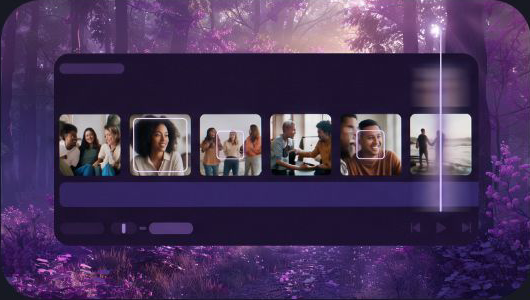 AI analysis interface identifying people across video frames