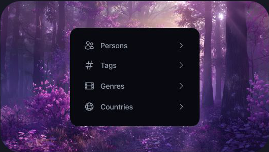 Archive indexing options for people, tags, genres, and countries