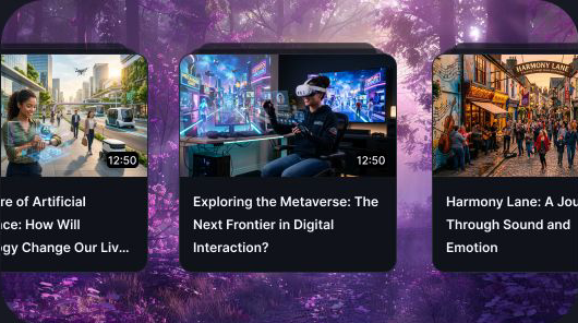 Discovered media displayed as reusable content cards